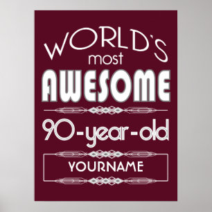 Poster 90e Anniversaire Mondes Meilleur Fabuleux Rouge fo
