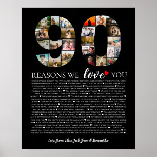Poster 90e anniversaire raisons pour lesquelles nous vous