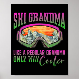 Poster 90s 80s Skiing Outfit Retro Ski Grandma