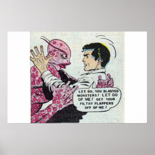 Poster 90s Bande dessinée d'horreur de l'âge d'or   bande