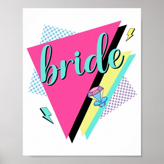 Poster 90s Bride Bridesmaid Retro 90s Bachelorette Party (Devant)