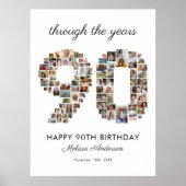 Poster 90th Happy Birthday Photo Collage (Devant)
