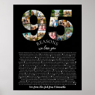 Poster 95 Raisons Nous vous aimons Photo Collage d'annive