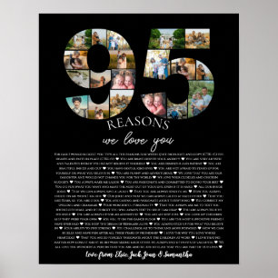 Poster 95 Raisons Nous vous aimons Photo Collage d'annive