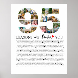 Poster 95 raisons pour lesquelles nous vous aimons collag