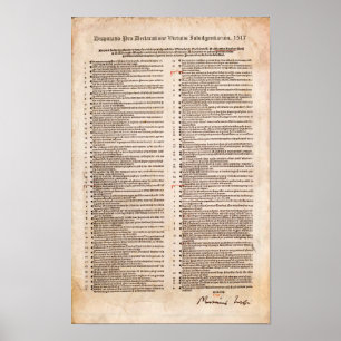Poster 95 Thèses de Martin Luther : Réforme protestante