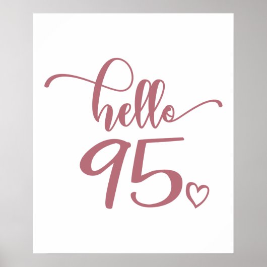 Poster 95e anniversaire femmes Bonjour 95 mignonne 95 ans (Devant)