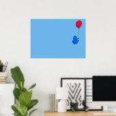 Poster 965 Bleu du bonheur et un ballon rouge (Bureau à domicile)