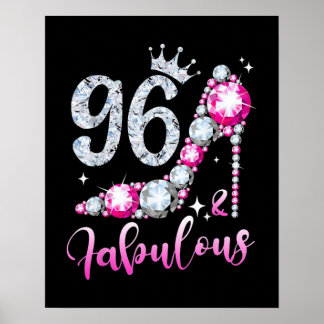 Poster 96e anniversaire Chaussures à talon élevé Diamant