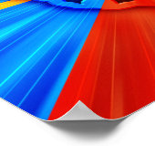 Poster 974 Ile de la Réunion - Drapeau réunionnais (Coin)