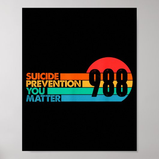 Poster 988 Shirt Suicide Prevention Lifeline 988 Awarenes (Devant)