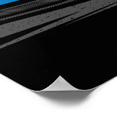 Poster 992 GT3 Illustration bleue (Coin)