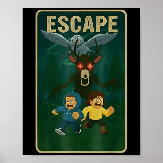 Poster 99 Nights Halloween Gamer Deer In The Forest Funny (Devant)