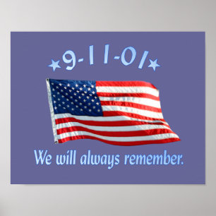 Poster 9-11 Mémorial Nous Nous Souviendrons Toujours