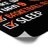 Poster 9 ans Basketball Anniversaire fête 9e Anniversaire (Coin)