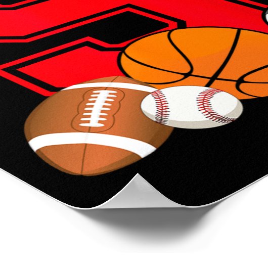 Poster 9 Ans Bysketbyll Footbyll Bysebyll Soccer Bir (Coin)