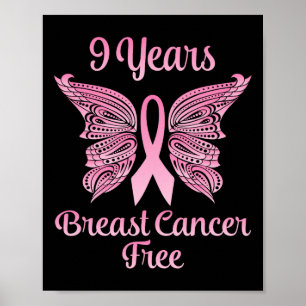 Poster 9 ans Cancer du sein sans survivant guerrier comba