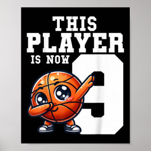 Poster 9 Ans Fête à thème Anniversaire Dabbing Basketball