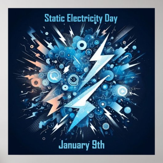 Poster 9 janvier - Journée de l'électricité statique (Devant)