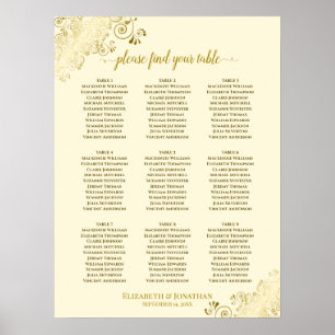 Poster 9 Mariage de table Crème de la carte de siège avec
