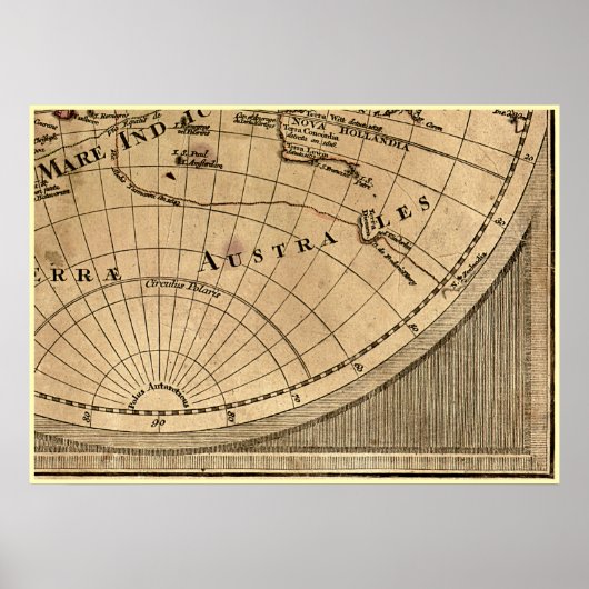 Poster 9 Panneau Couleur Version de L'Isle World Map Fram (Devant)