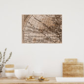 Poster 9 Panneau Sepia Version de L'Isle Monde Carte Cadr (Cuisine)