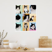 Poster 9 Photo Collage Moderne Chat Chien (Cuisine)