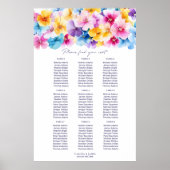 Poster 9 Table Graphique Floral Mariage Plan de Table (Devant)