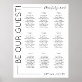 Poster 9 table Minimaliste Mariage modèle (Devant)