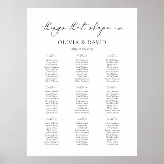 Poster 9 Tableaux Choses simples qui nous façonnent Table (Devant)