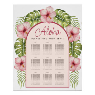 Poster 9 Tableaux Tropical Hawaii Floral Arch Graphique d