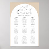 Poster 9 Tables Arche Beige Trouvez Votre Siège Graphique (Devant)