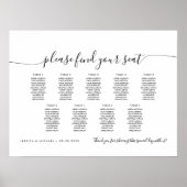 Poster 9 Tables Moderne Trouvez Votre Siège Carte (Devant)