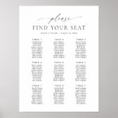 Poster 9 Tables Trouvez Votre Place Plan de Table (Devant)