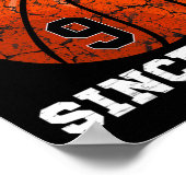 Poster 9e anniversaire Basketball Lover cadeau 9 ans Vin (Coin)