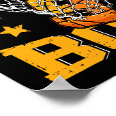 Poster 9e anniversaire de basket-ball garçon 9 ans de bas (Coin)