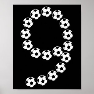 Poster 9e anniversaire de football pour garçons de 9 ans