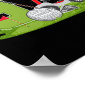 Poster 9e Anniversaire Golf 9 Anniversaire Fête Golfe (Coin)