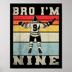 Poster 9e anniversaire Jeu de hockey sur glace garçon de
