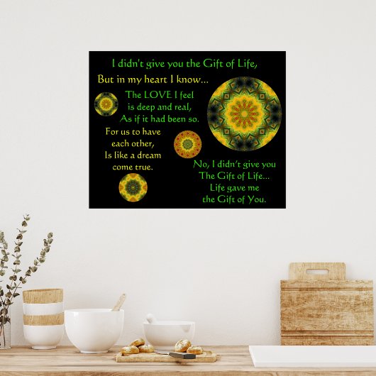 Poster A007 Cadeau de vie - Imprimer - Version 4 (Cuisine)