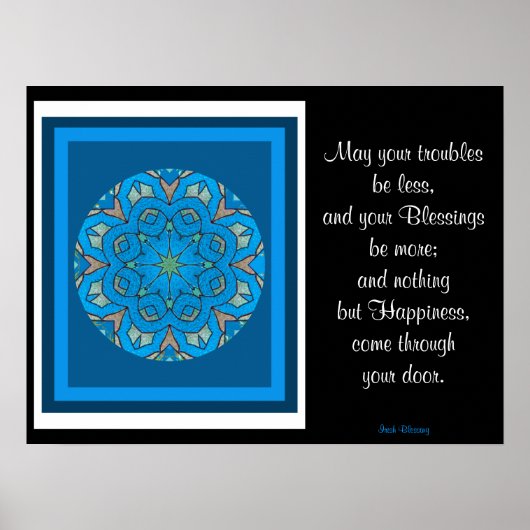 Poster A05 Celtic Kaleidoscopic Mandala - Irish Blessing9 (Devant)