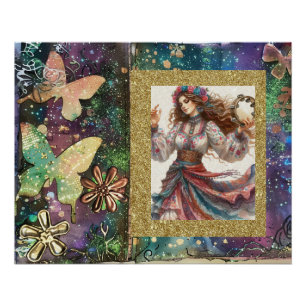 Poster *~* A100 Boho Gypsy Danseuse Tambourine