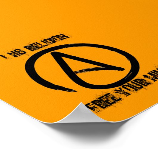 Poster a2, I H8 RELIGION, LIBÉREZ VOTRE ESPRIT (Coin)