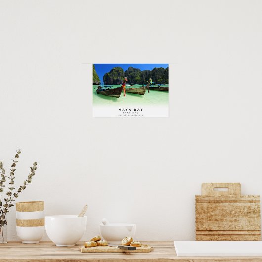 Poster A3 Maya Bay | Maya Beach | Ko Phi Phi | Thaïlande (Cuisine)