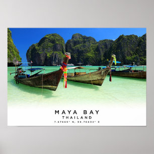 Poster A3 Maya Bay Maya Beach Ko Phi Phi Thaïlande