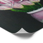 Poster A4 Belles Fleurs roses Painage acrylique Imprimer (Coin)