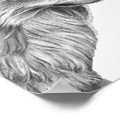 Poster A4 dessin au crayon rouge Fox Imprimer monochrome (Coin)