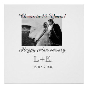 Poster À 10 ans d'anniversaire joyeux ajoutez la photo da