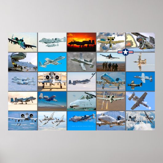 POSTER A-10 THUNDERBOLT II "MONTAGE" (Devant)