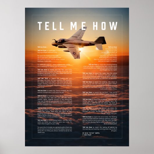 Poster A-6 Intruder avec Dites-moi Comment ode de vol (Devant)